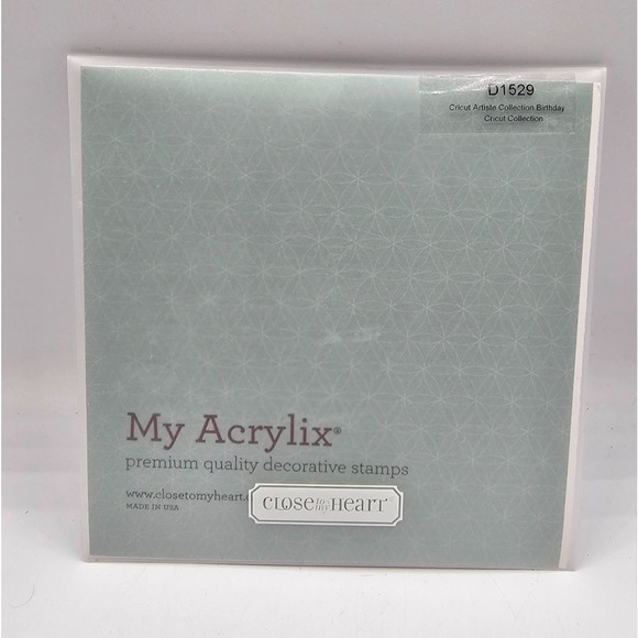 Close To My Heart Other - Close to My Heart - Cricut Artiste Birthday D1529 Acrylic Cling Stamp
